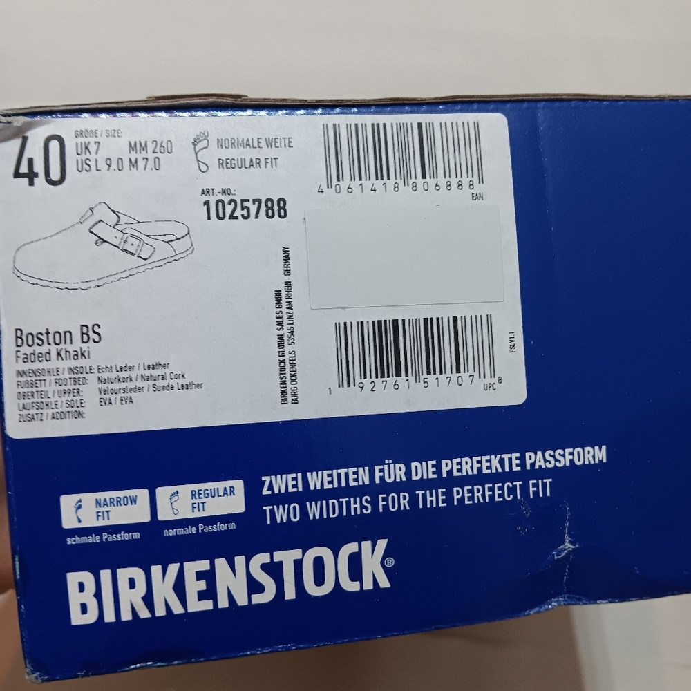 BIREKNSTOCK Boston Faded Khaki Size 40 (US L9, M7) 1025788 Regular Fit - Picture 9 of 9
